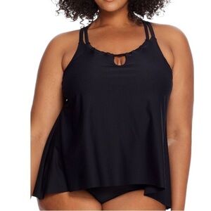 Birdsong /Womens Plus Size /Eco Onyx /Keyhole Underwire Tankini Top / NWT/20JK